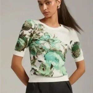 Anthropologie Maeve Size L Harmon Jacquard Sweater Tee